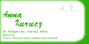 anna kurucz business card